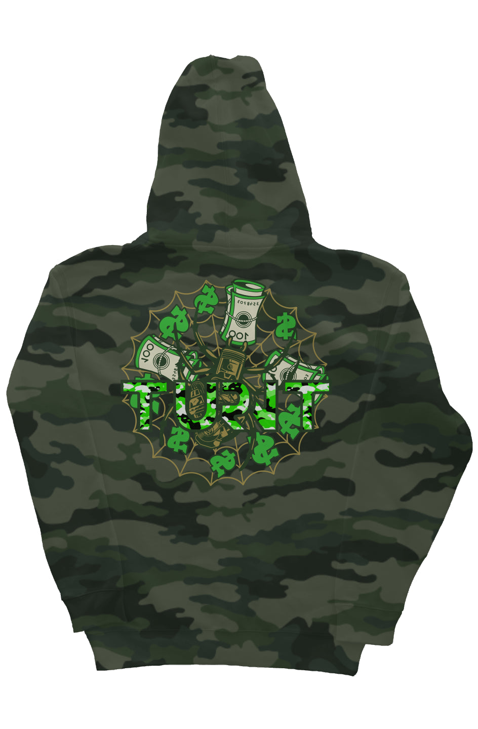 Forest Camo Heavyweight Hoodie (Turnt Spider)