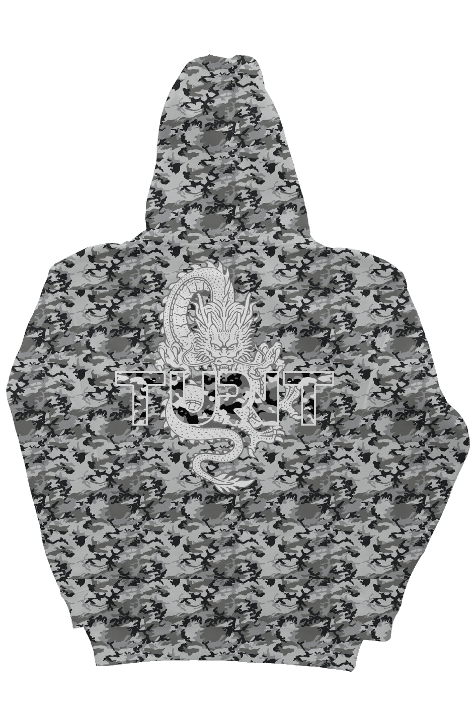 Snow Camo Heavyweight Hoodie (Turnt Dragon - White