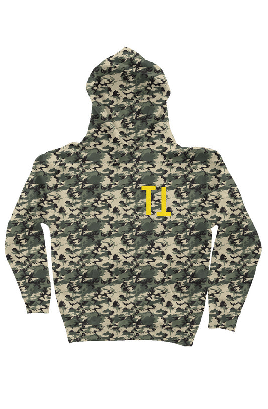 Army Camo Heavyweight Hoodie (Turnt Shark - Yellow