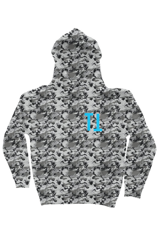 Snow Camo Heavyweight Hoodie (Turnt Shark - Blue)