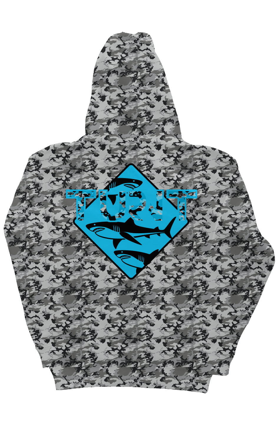 Snow Camo Heavyweight Hoodie (Turnt Shark - Blue)