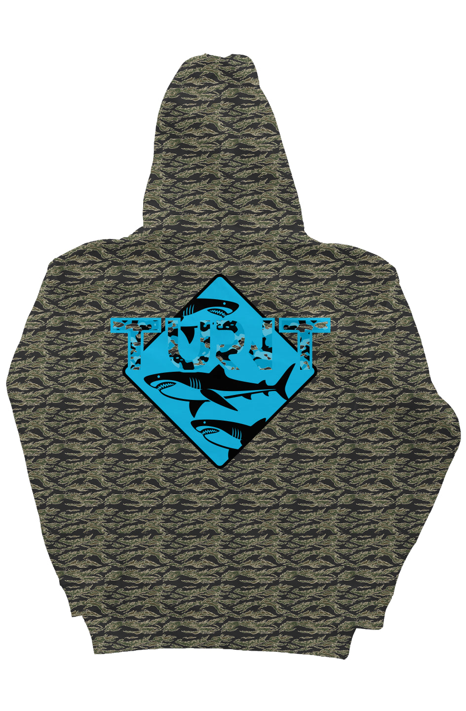 Tiger Camo Heavyweight Hoodie (Turnt Shark - Blue)