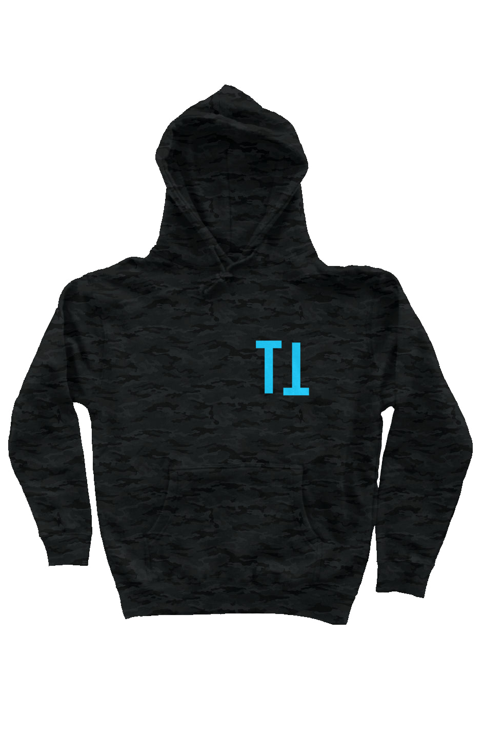 Black Camo Heavyweight Hoodie (Turnt Shark - Blue)