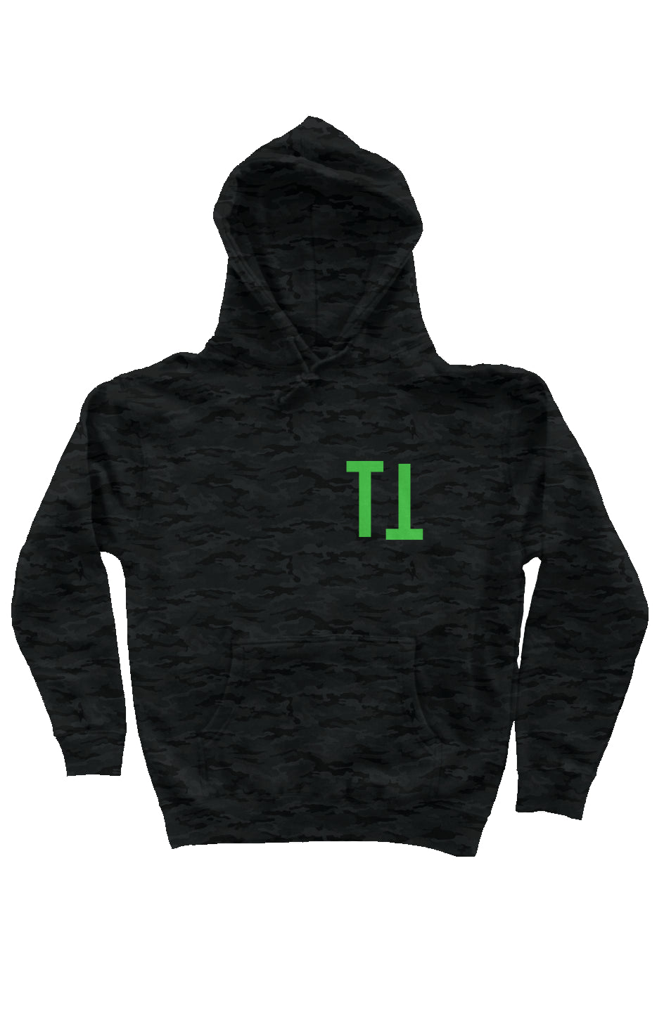 Black Camo Heavyweight Hoodie (Turnt Spider)