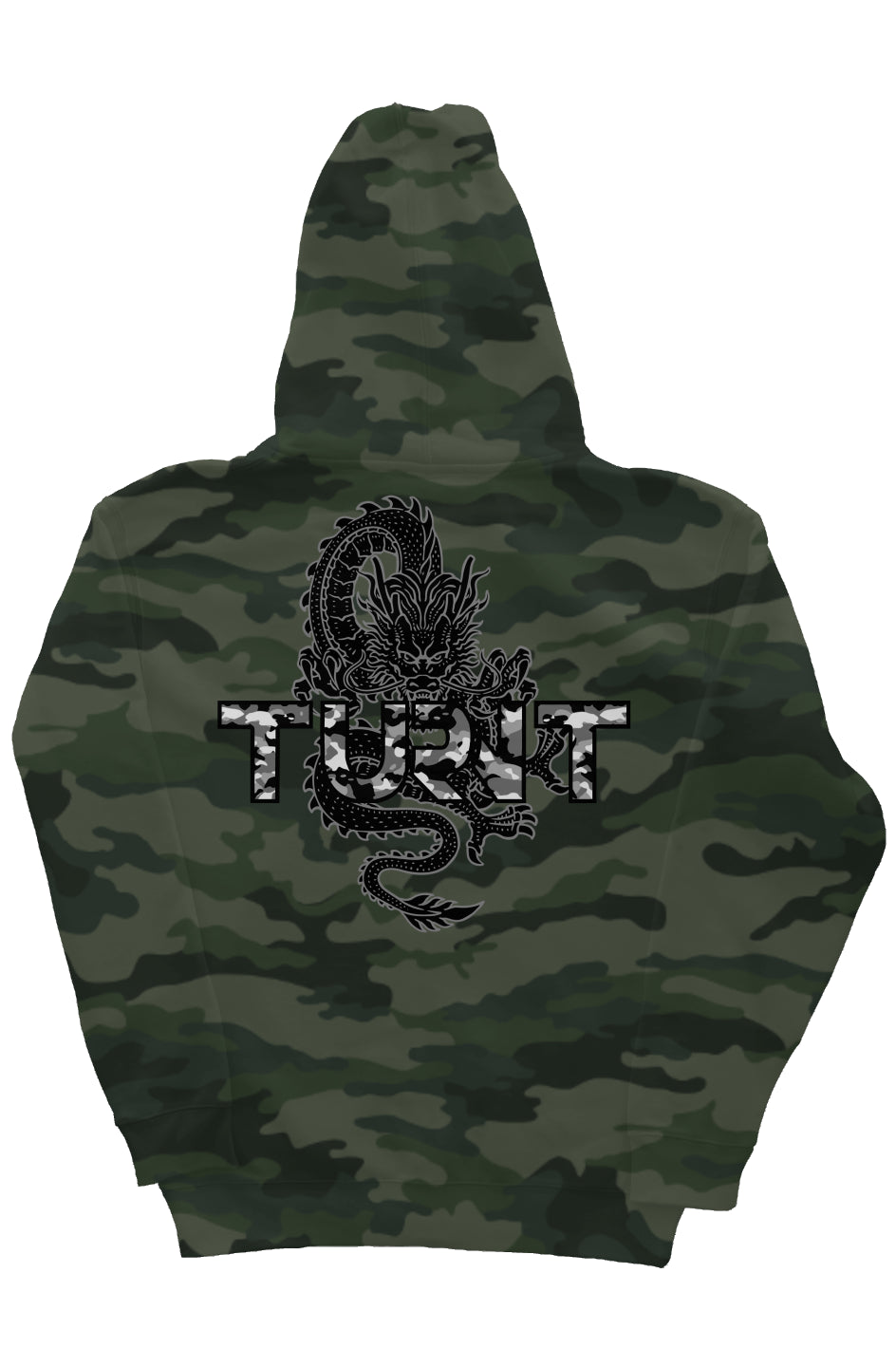 Forest Camo Heavyweight Hoodie (Turnt Dragon - Bla