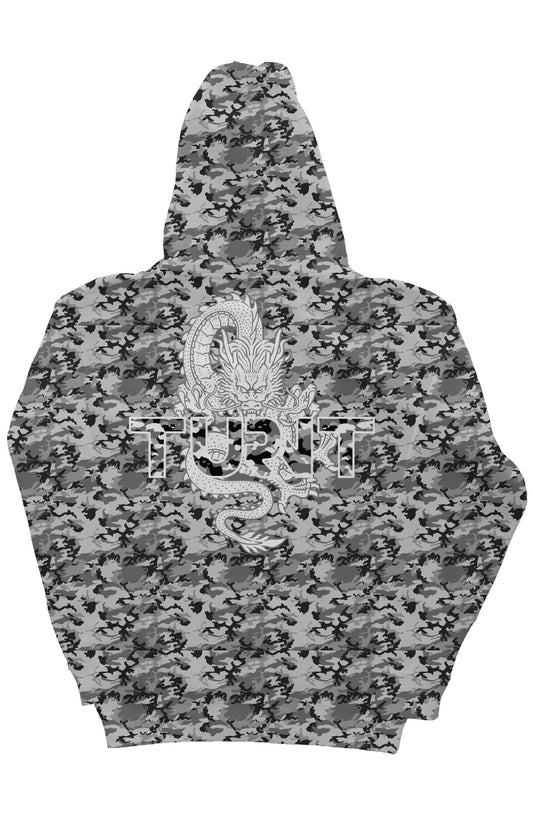 Snow Camo Heavyweight Hoodie (Turnt Dragon - White